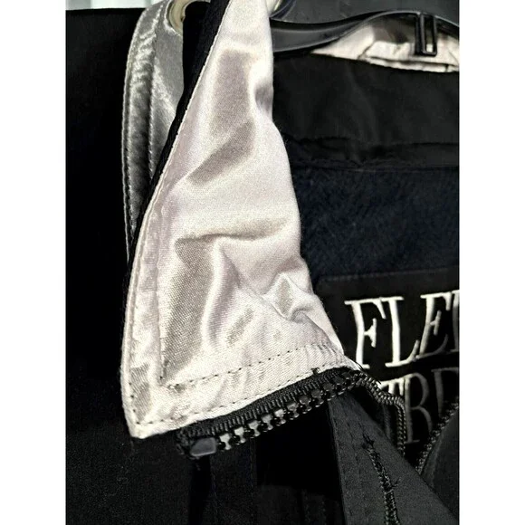 Vintage Fleet Street Black Long Coat Drawstring Waist 80s 90s Retro Womens XL - Picture 5 of 12